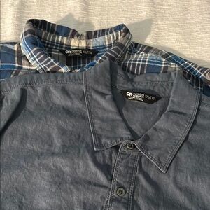 Outdoor Research Men's Blue and Plaid Casual Shirts